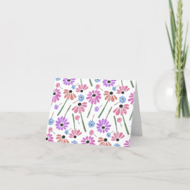 Tarjeta De Agradecimiento Flores Coloridas Lindas