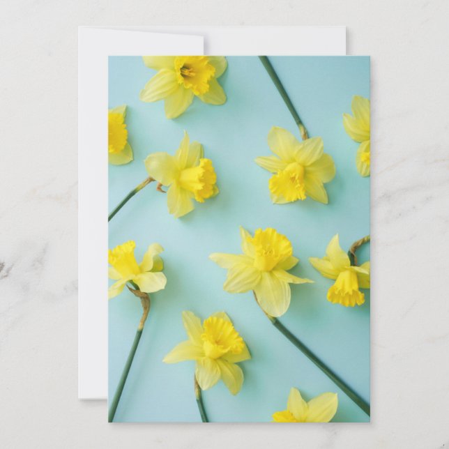 Tarjeta De Agradecimiento Flores | Daffoditos amarillos (Anverso)