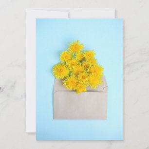 Tarjeta De Agradecimiento Flores Dandelions en sobre