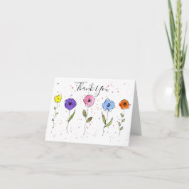 Tarjeta De Agradecimiento Flores de acuarela