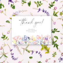 Flores de acuarela - gracias baby shower nupcial 