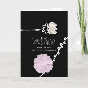 Tarjeta De Agradecimiento Flores de Acuarela Moderna para Boda Foto