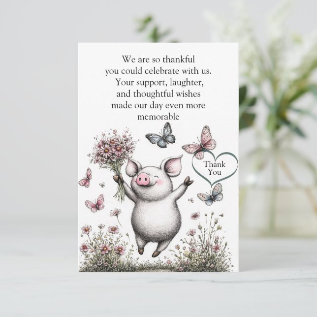 Tarjeta De Agradecimiento Flores de Alegría (Anverso de pie)