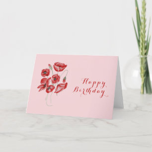 Tarjeta De Agradecimiento Flores de amapola