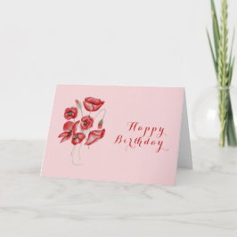 Tarjeta De Agradecimiento Flores de amapola