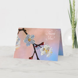 Tarjeta De Agradecimiento Flores de ápricot japonesas blancas