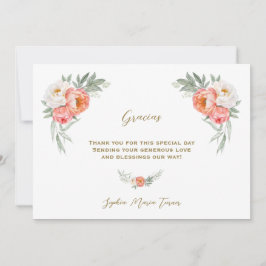 Tarjeta De Agradecimiento Flores de bata blanca Gracias Baby Shower