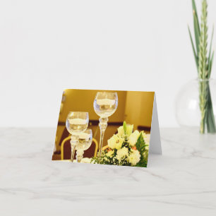 Tarjeta De Agradecimiento Flores de Boda y Velas - Interior en Blanco