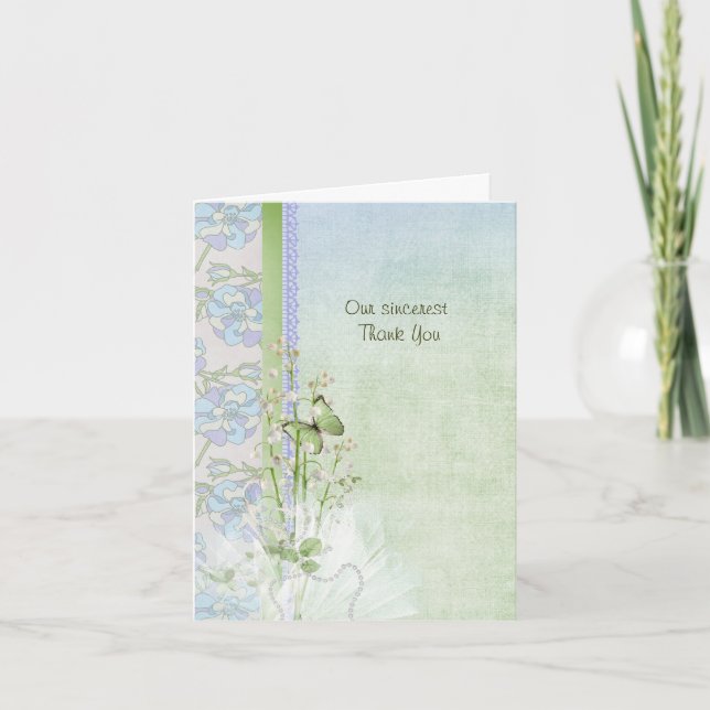 Tarjeta De Agradecimiento Flores de bodas (Anverso)