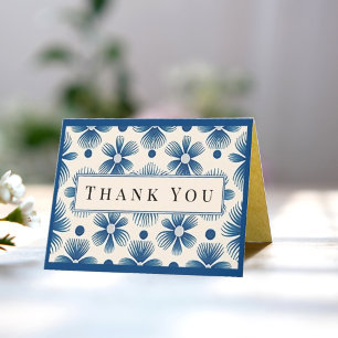 Tarjeta De Agradecimiento Flores de bodas de mediados del siglo Impresión