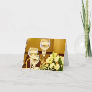 Tarjeta De Agradecimiento Flores de bodas y velas - interior en blanco