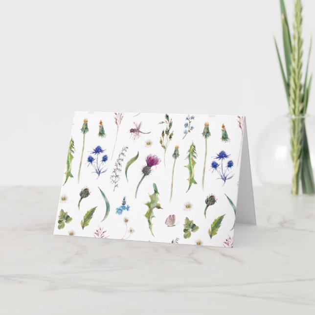 Tarjeta De Agradecimiento Flores de bonito Diseño de la libélula (Anverso)