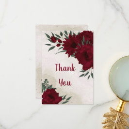 Tarjeta De Agradecimiento Flores de Borgoña