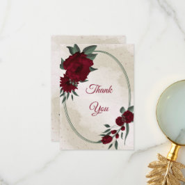 Tarjeta De Agradecimiento Flores de Borgoña