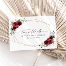 Flores de Borgoña, flores rojas, Baby Shower