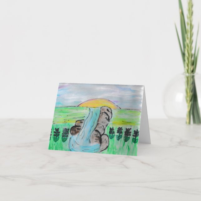 Tarjeta De Agradecimiento Flores de cascada y lavanda (Anverso)