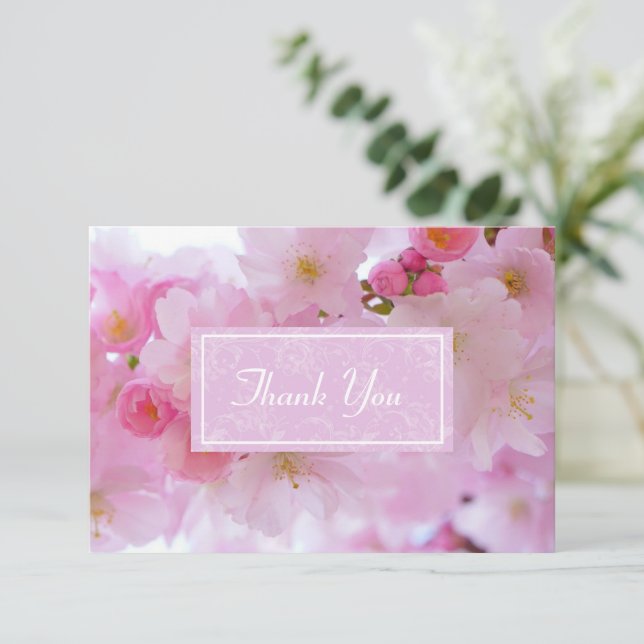Tarjeta De Agradecimiento Flores de cerezo (Anverso de pie)
