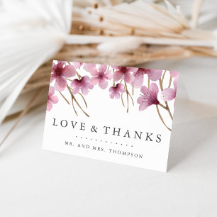 Tarjeta De Agradecimiento Flores de cerezo acuarela Gracias