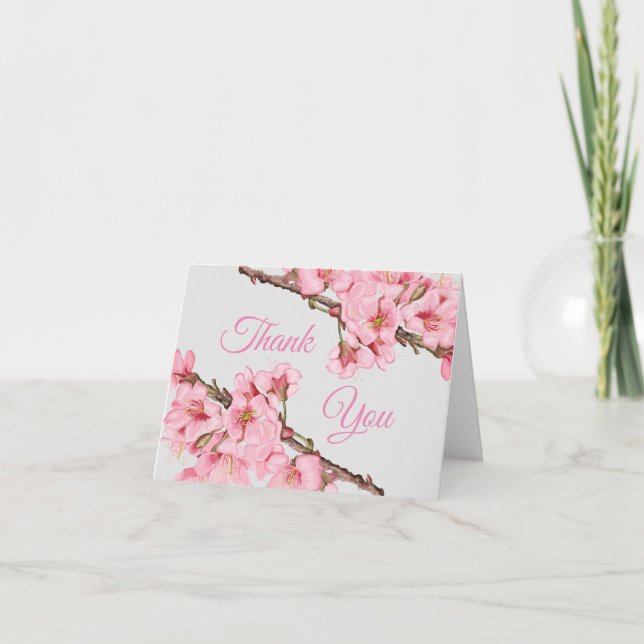 Tarjeta De Agradecimiento Flores de cerezo de primavera (Anverso)