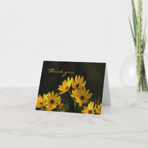 Tarjeta De Agradecimiento Flores de ciénaga brillante girasoles gracias tarj