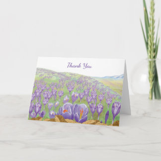 Tarjeta De Agradecimiento Flores de color morado en el Ilustracion Spring Hi