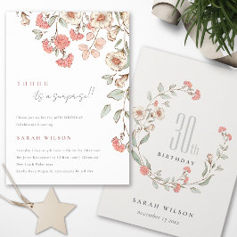 Tarjeta De Agradecimiento Flores De Color Rosa Cuta Cualquier Edad Sorpresa 