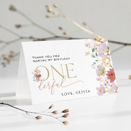 Tarjeta De Agradecimiento Flores de colores, flores silvestres, primer cumpl