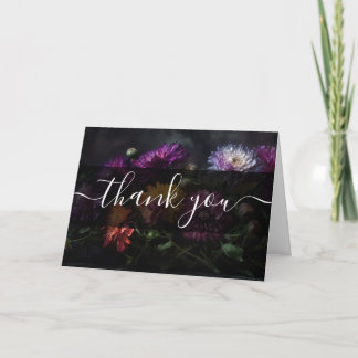 Tarjeta De Agradecimiento Flores de colores oscuros personalizadas agradecim
