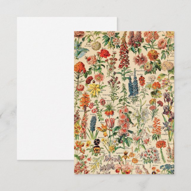 Tarjeta De Agradecimiento Flores de época (Anverso / Reverso)