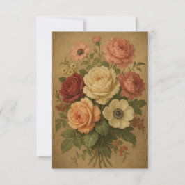 Tarjeta De Agradecimiento Flores de estilo victoriano
