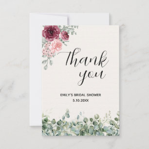 Tarjeta De Agradecimiento Flores de eucalipto para despedida de soltera