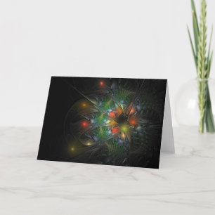Tarjeta De Agradecimiento Flores de fantasía fractal blandas y tendientes