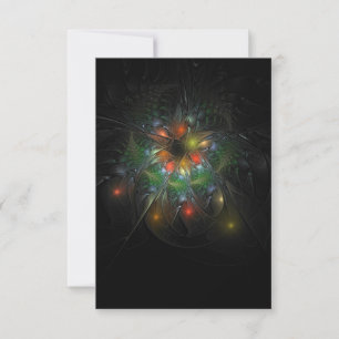 Tarjeta De Agradecimiento Flores de fantasía fractal blandas y tendientes
