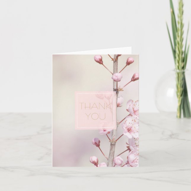 Tarjeta De Agradecimiento Flores de flores de cerezo Gracias (Anverso)