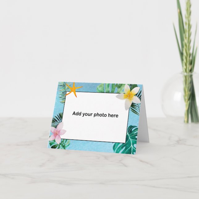 Tarjeta De Agradecimiento Flores de hojas tropicales Gracias pequeño protect (Anverso)