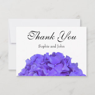 Tarjeta De Agradecimiento Flores de hortensias lavanda lila púrpura