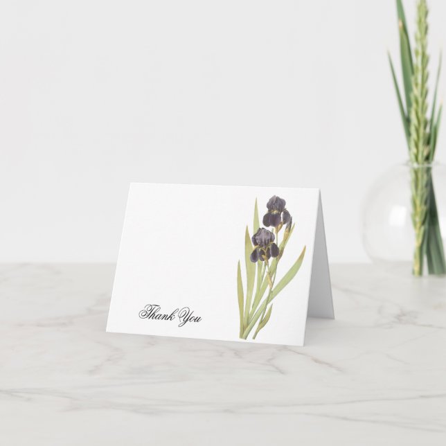 Tarjeta De Agradecimiento Flores de iris morado (Anverso)