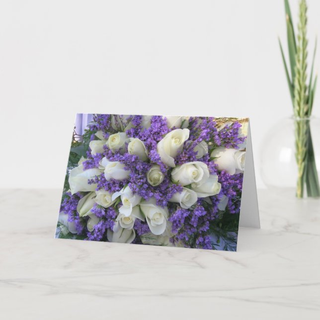 Tarjeta De Agradecimiento Flores de la boda (Anverso)