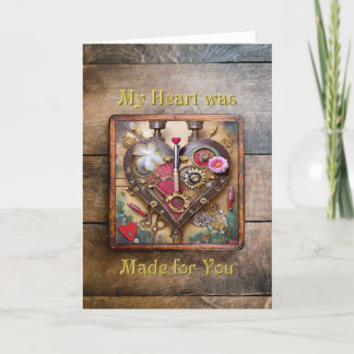 Tarjeta De Agradecimiento Flores de Labial Corazón Serie Steampunk