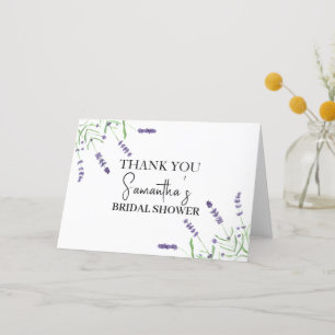Tarjeta De Agradecimiento Flores de lavanda Morado acuarela Ducha de novia