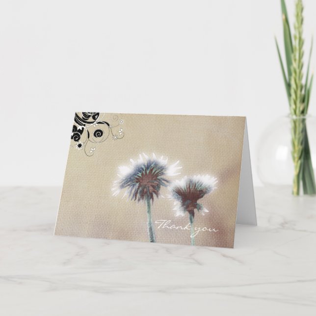 Tarjeta De Agradecimiento Flores de lino (Anverso)