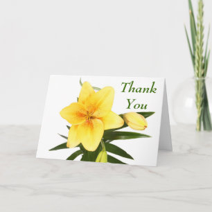 Tarjeta De Agradecimiento Flores de lirios amarillos del día de agradecimien