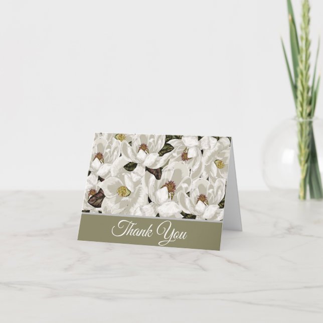 Tarjeta De Agradecimiento Flores de magnolia (Anverso)