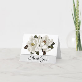 Tarjeta De Agradecimiento Flores de magnolia elegantes