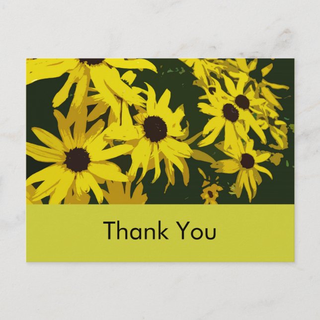 Tarjeta de agradecimiento, flores de margarita ama (Anverso)