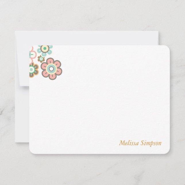 Tarjeta De Agradecimiento Flores de Margarita de Pastel Cumple de Nena Graci (Anverso)