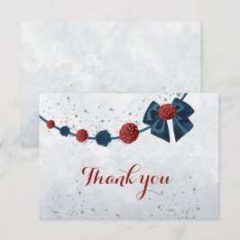 Tarjeta De Agradecimiento flores de marina y borgoña botánica