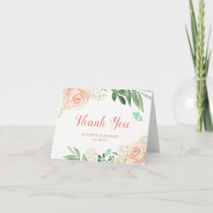 Tarjeta De Agradecimiento Flores de melocotón rosado botánico de primavera g