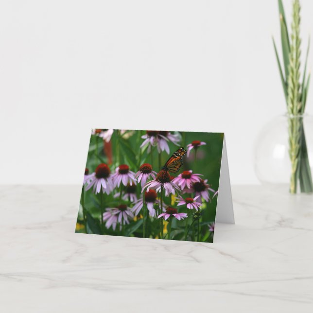 Tarjeta De Agradecimiento Flores de monarca y cono (Anverso)