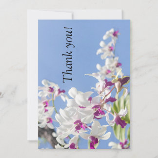 Tarjeta De Agradecimiento Flores de orquídea morada y blanca
